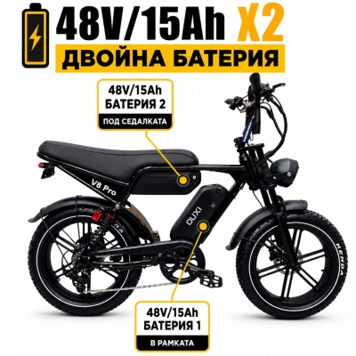 Ел. велосипед  OUXI V8 Pro Max 2-батерии